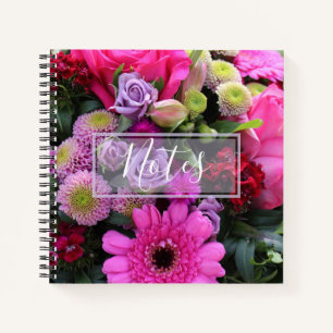 Foto von rosa und violetten Blumen Notizbuch