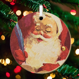 Foto von Santa, der Namen auf seine gute Liste set Ornament Aus Metall