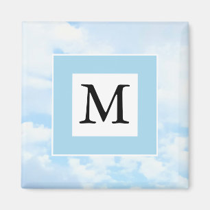 Foto von Soft Blue Sky Custom Single Initial Magnet