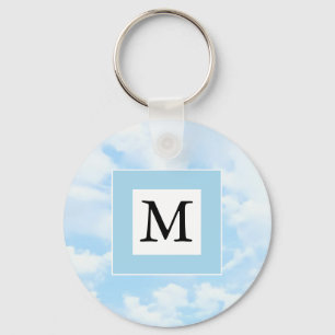 Foto von Soft Blue Sky Custom Single Initial Schlüsselanhänger