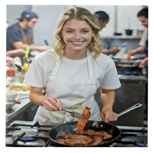 Foto von Speckkochen anpassen Fliese (Vorderseite)