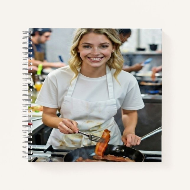 Foto von Speckkochen anpassen Notizbuch (Vorderseite)