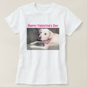 Foto von süßem weißen Welpen am Valentinstag T-Shirt