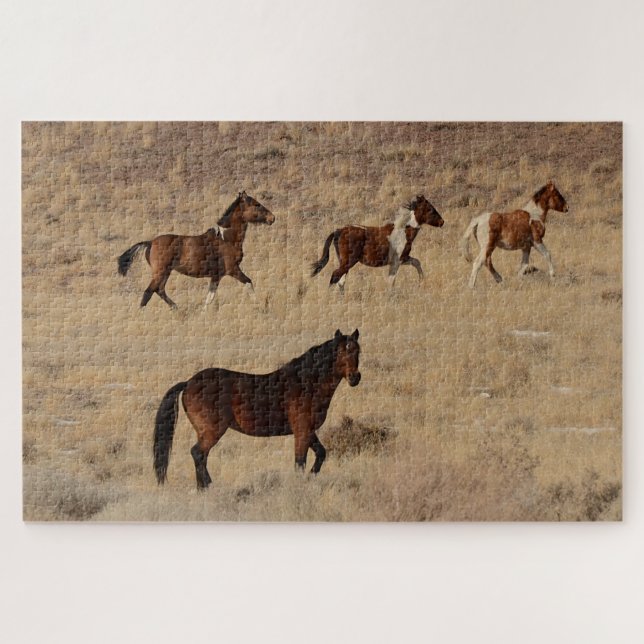Foto von Wildpferden in Nevada Puzzle (Horizontal)