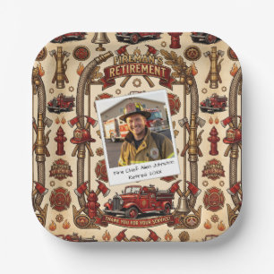 Foto-Vorlage für Feuerwehr-Rentnerparty Pappteller