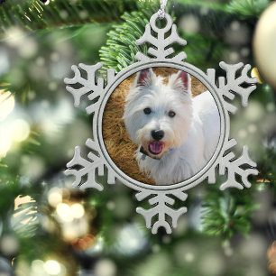 Foto-Vorlage für Haustiere Pewter-Weihnachtsbaum-O Schneeflocken Zinn-Ornament
