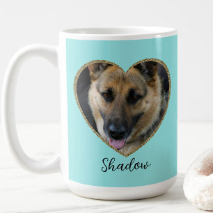 Foto-Vorlage Glitter-Herz mit individuellem Namen  Kaffeetasse