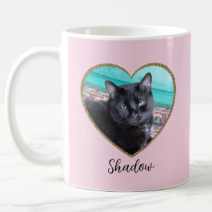 Foto-Vorlage Glitter-Herz Rosa Haustiere Benutzerd Kaffeetasse