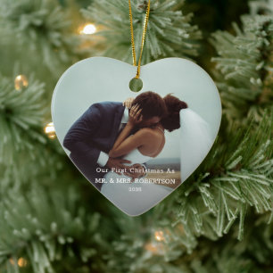 Foto-Vorlage Unser erstes Weihnachten verheiratet  Keramik Ornament
