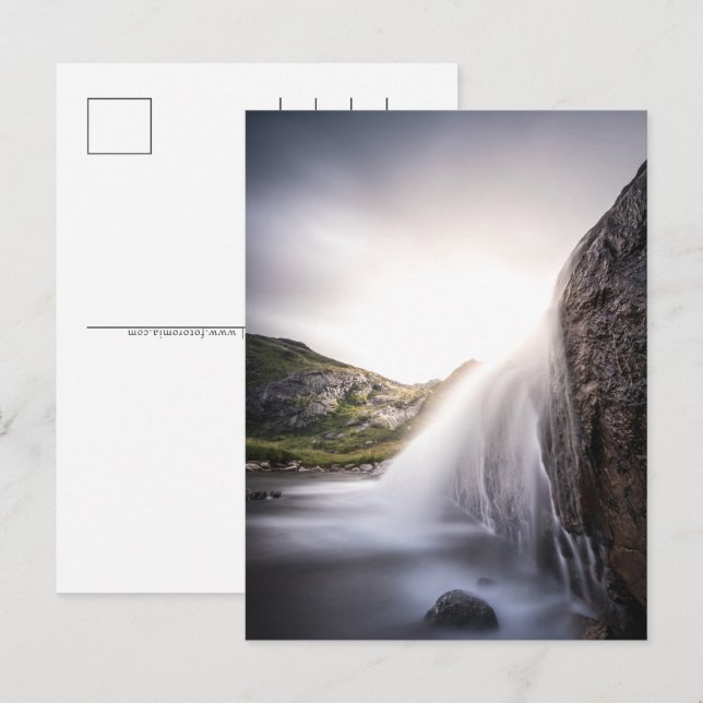 Foto Wasserfall Landschaft Feiertagspostkarte (Vorne/Hinten)
