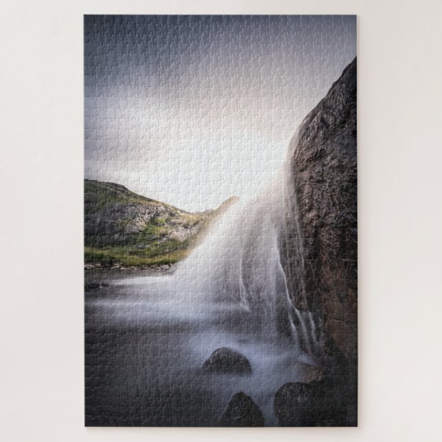 Foto Wasserfall Landschaft Puzzle (Vertikal)
