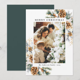 Foto Wasserfarbe Botanische Blumenweihnacht Feiertagskarte