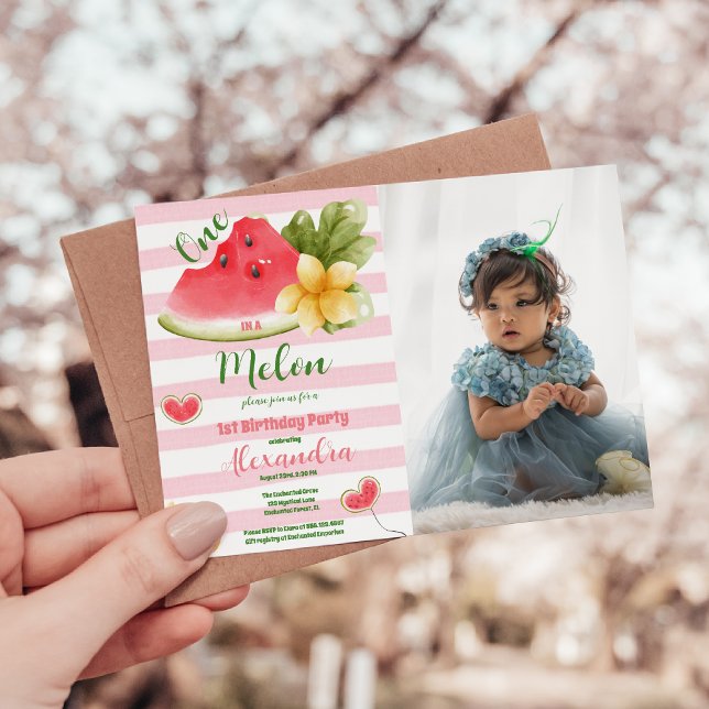 Foto Wasserfarbe Eins in einem Melone Erstgeburt Einladung (Von Creator hochgeladen)