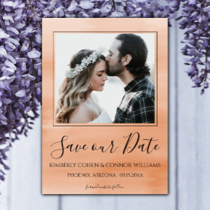 Foto Wasserfarbe Save the Date Orange