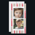 Foto Wasserfarben Streifen Feiertagskarte<br><div class="desc">Genießen Sie die Freude an der Urlaubssaison mit unserer Watercolor Stripes Holiday Card, einer perfekten Mischung aus Eleganz und persönlichem Charme. Diese Karte mit einem auffallenden Aquarellmuster in einer harmonischen Farbpalette aus Rot, Blau, Salbei, Gold und Grau bildet einen festlichen und einladenden Rahmen für Ihre Feiertagsgruß. Der Hintergrund der Karte...</div>