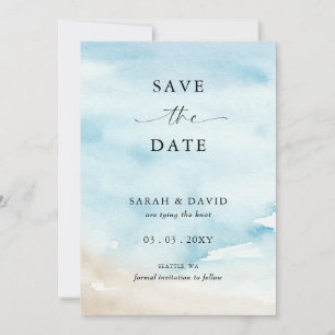 Foto "Watercolor Ocean Summer Beach" Save The Date