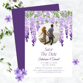 Foto Watercolor Wisteria Florale Drehbuch Hochzeit Save The Date