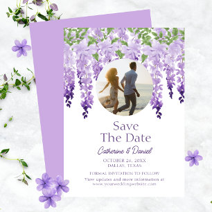 Foto Watercolor Wisteria Florale Drehbuch Hochzeit Save The Date