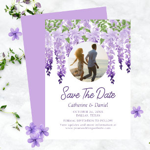 Foto Watercolor Wisteria Florale Drehbuch Hochzeit Save The Date