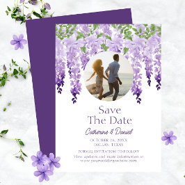 Foto Watercolor Wisteria Florale Drehbuch Hochzeit Save The Date