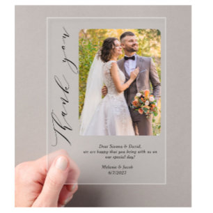 Foto Wedding Danke Mattiert Acryleinladungen