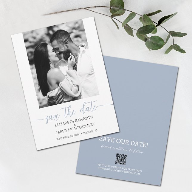 Foto Wedding Dusty Blue Save The Date (Von Creator hochgeladen)