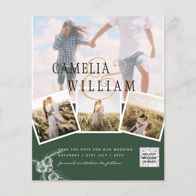 Foto Wedding Einladung JUNIPER GREEN Moderne Flyer (Vorne)