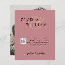 Foto Wedding Einladung QRCode UAWG Dusty Rose