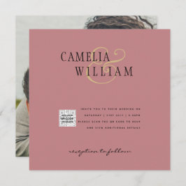 Foto Wedding Einladung QRCode UAWG Dusty Rose