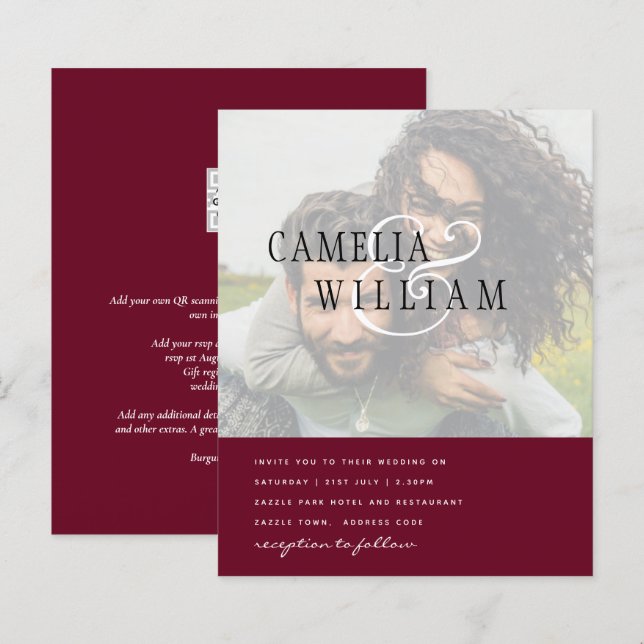 FOTO Wedding Einladung Verlobung Save the Date (Vorne/Hinten)