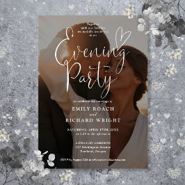 Foto Wedding Elegantes Script Abend Party Einladung