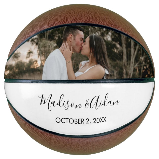 Foto Wedding Geschenk Personalisierte Custom Basketball (Vorderseite)