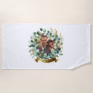 FOTO Wedding Gift Neuvermählte Jubiläumspaare Strandtuch