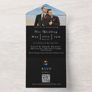 Foto Wedding Invitation-Twin Flames-LGBTQ- All In One Einladung