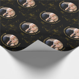 FOTO Wedding Jubiläum GIFT WRAP schwarzes Gold Geschenkpapier