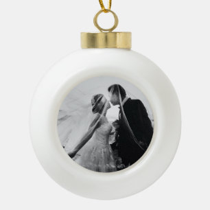 Foto Wedding Keepake Weihnachten Keramik Kugel-Ornament