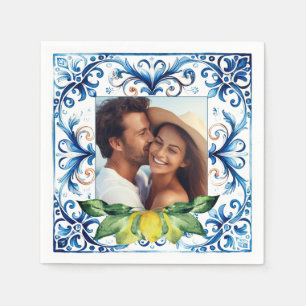 Foto Wedding Napkins Amalfi Tile und Zitronen Serviette