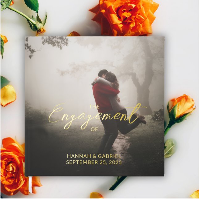 Foto-Wedding-Party-Film hinzufügen Gästebuch (The front of the Engagement Party Foil Guest Book (Add Your Photo))