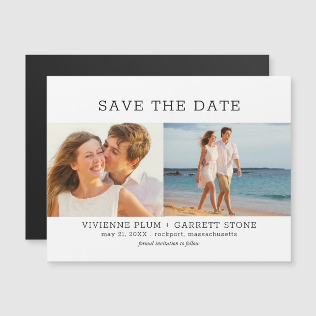 Foto Wedding Save the Date Magnete Zwei Foto (Vorne/Hinten)