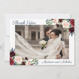 Foto Wedding Vielen Dank Cards Marsala Blume der M Dankeskarte