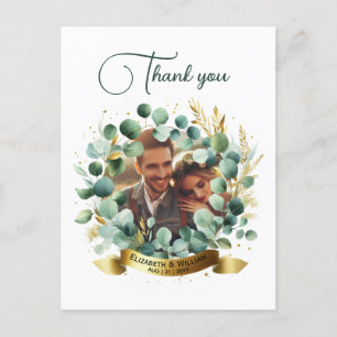 FOTO Wedding Vielen Dank Eucalyptus Blätter Gesche Postkarte
