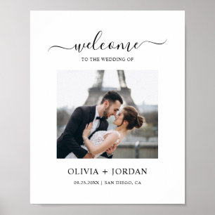 Foto Wedding Willkommen Minimalistisch Hochzeit Mo Poster