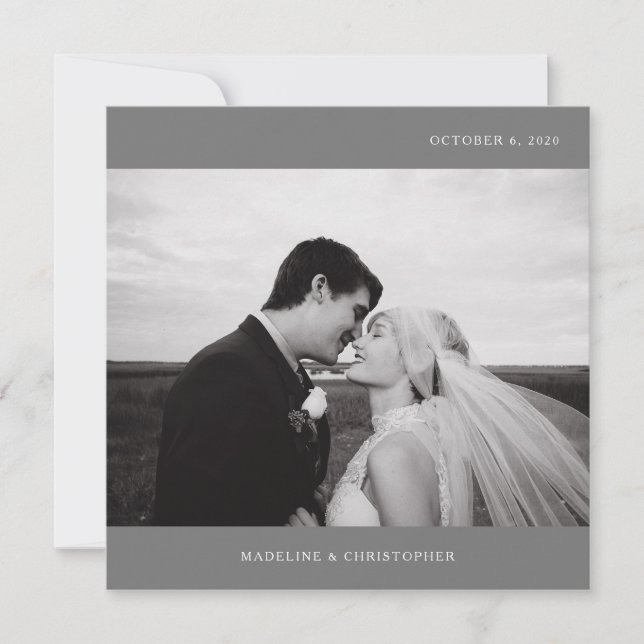 FOTO WEDING DANKE | Minimalistisch modern (Vorderseite)