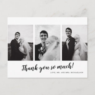 FOTO WEDING DANKE Minimalistisch modern Postkarte