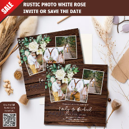 FOTO WEDING ERSUCHT RUSTISCH WEISSE ROSES SQUARE EINLADUNG