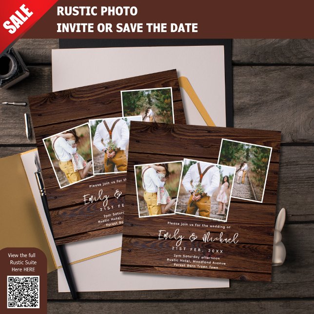 FOTO WEDING ERSUCHT RUSTISCHEN WOODLAND BARN SQUAR EINLADUNG (Von Creator hochgeladen)