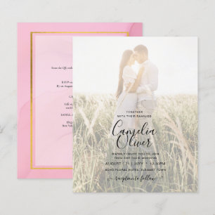 FOTO WEDING INVITATION Blush Pink Gold INK LeahG