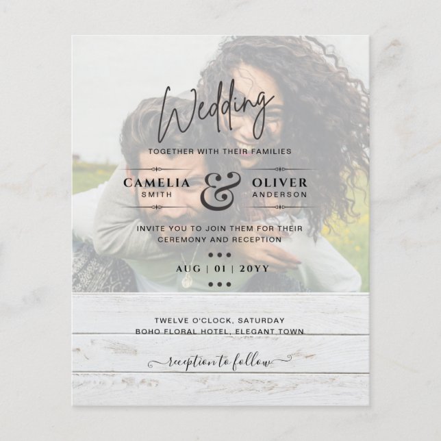 FOTO WEDING INVITATION Budget Overlay Text LeahG Flyer (Vorne)