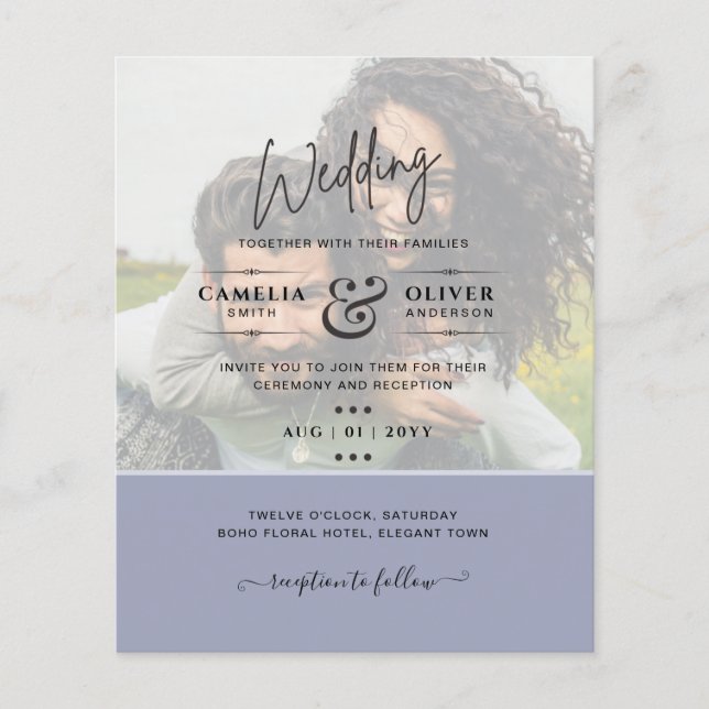 FOTO WEDING INVITATION Budget Overlay Text LeahG Flyer (Vorne)
