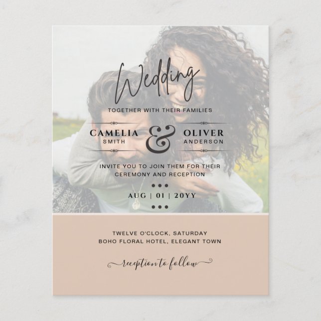 FOTO WEDING INVITATION Budget Overlay Text LeahG Flyer (Vorne)